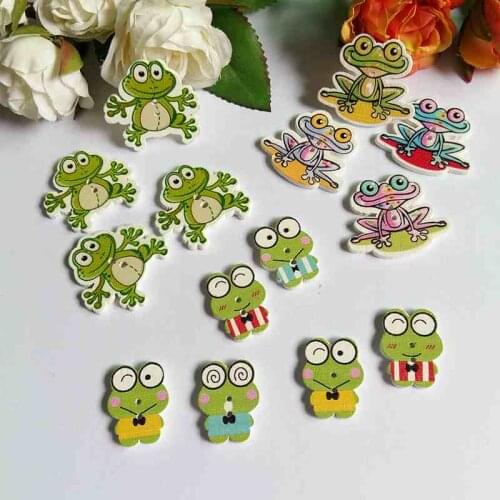 120 pcs frog Mix Color Wooden Buttons Craft Scrapbooking Sewing Buttons Accessories Card making Home DIY Decor