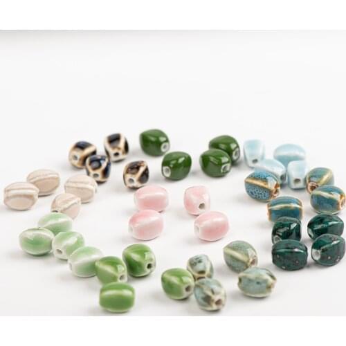 13# 20pcs Candy Colors Special Ceramic DIY Beads Unique Shape Scattered Beads Colorfull glaze bead 13X10mm #MY323