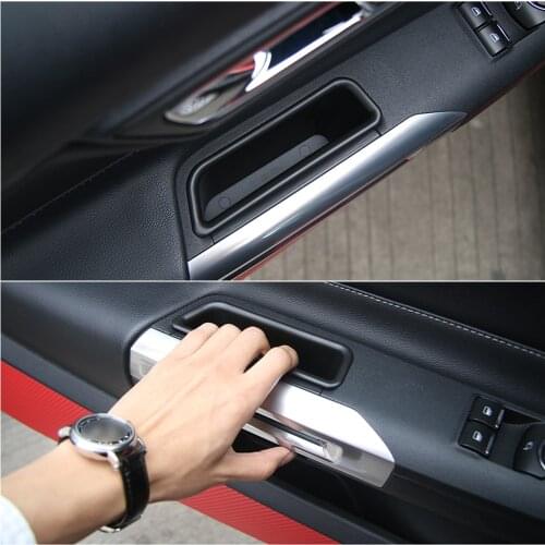 2pcs Inner Side Door Handle Storage Box Cover For Ford Mustang 2015+ Useful Car Interior Accessories Organizer