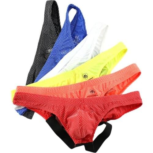 6PCS Men Underwear Thongs Open Pouch Bag T-back Erotic Underpants Bulge Male Bikini Hombre Double G Strings Jockstrap Panties