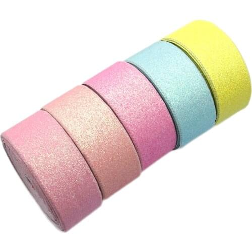 David accessories 5yards/roll 1.5" 38mm Solid Color Fine Glitter Synthetic Leather Ribbon DIY Bow Handmade Materials,5Yc8025