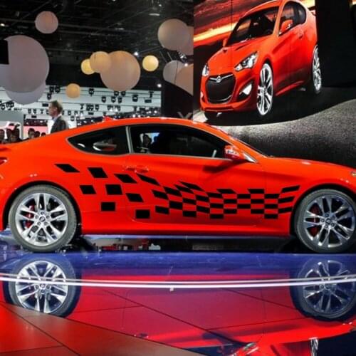 Car Decals Racing Checkered Flags 84'' for Coupe Vinyl Motor Door Stickers ZC862