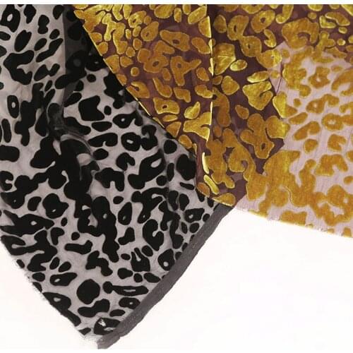 Dress Fabric Velvet Burn Out Leopard Flocked DIY Cheongsam Soft Wedding Dress Shirt Material fabric