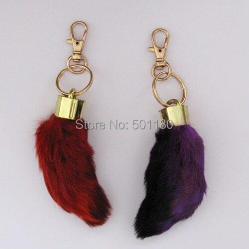 Free shipping metal keychain talisman rabbit foot rabbit feet cheap key chain lucky gift cheap gift mini keychain