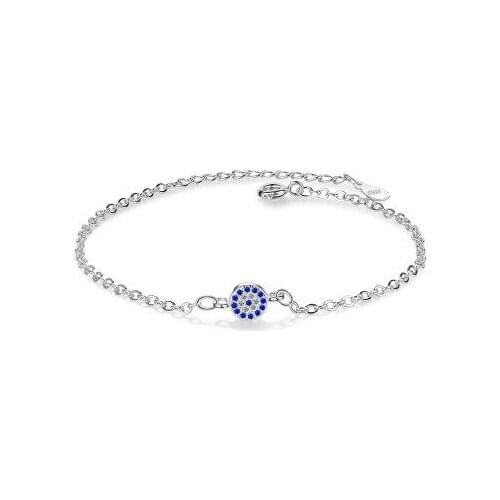Devils Eye Blue Crystal Zircon Bracelet Fashion Circle Eye Jewelry Women Girl Simple Korean Jewelry Charm Bracelet Bangle