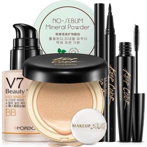 Brand Combination makeup set,Fashion cosmetics kit,Anti-wrinkle BB Cream,WaterProof Roll Mascara,Magic Eyeliner,Isolation Cream