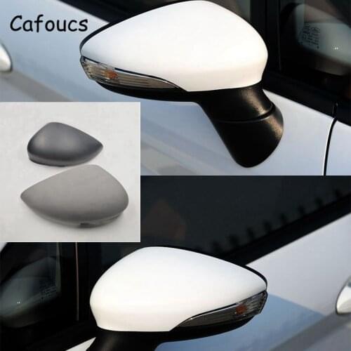 Cafoucs For Ford Fiesta 2009-2013 Auto Rear View Mirror Side Cover Housing Cap Hood Shell