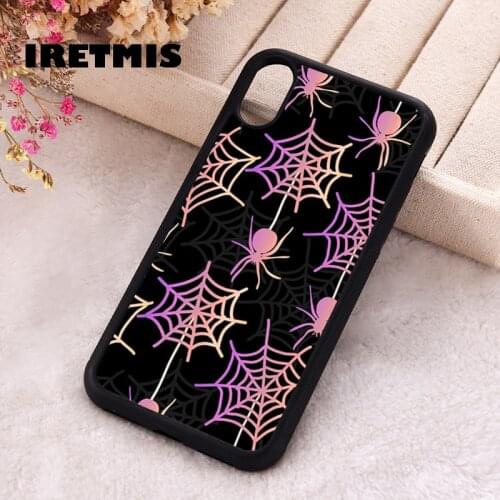 Iretmis 5 5S SE 2020 Phone Cover Cases for iPhone 6 6S 7 8 Plus X Xs Max XR 11 12 MINI Pro Rubber Silicone Spider Web