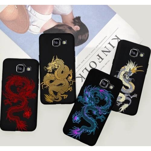 Phone Case For Samsung A5 2016 Case 5.2 inch Black Dragon Pattern Back Cover For Samsung Galaxy A5 2016 A510F A 5 Coque Fundas