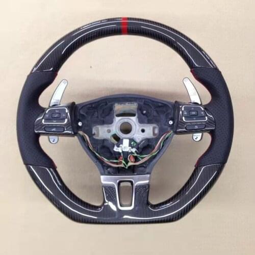 Cuatomized Real Carbon Fiber Sports Steering Wheel Alcantara Leather compatible for Volkswagen MAGOTAN 2011-2015