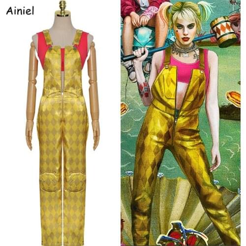 Movie Birds of Prey Cosplay Disfraz Costumes Romper Overalls Jumpsuits Women Wig Halloween Adult