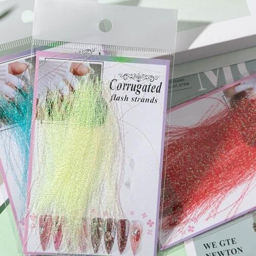 Nail Art Fluorescent Silks Colorful Shiny Nail Strands Strips Line For Manicure Nail Extension Diy Tool Nails Accesorios