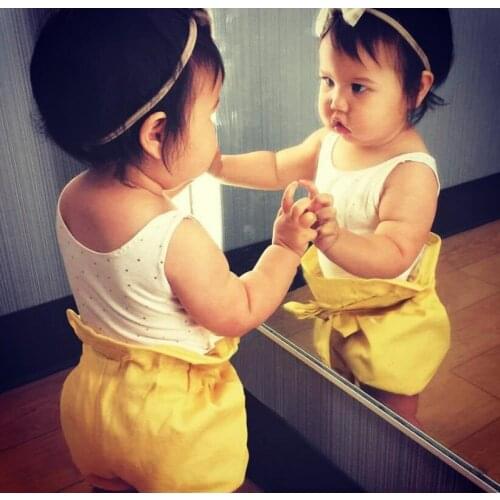 Hot~Fashion Bowknot Belt Elastic Baby Girl Lantern Shorts 3074