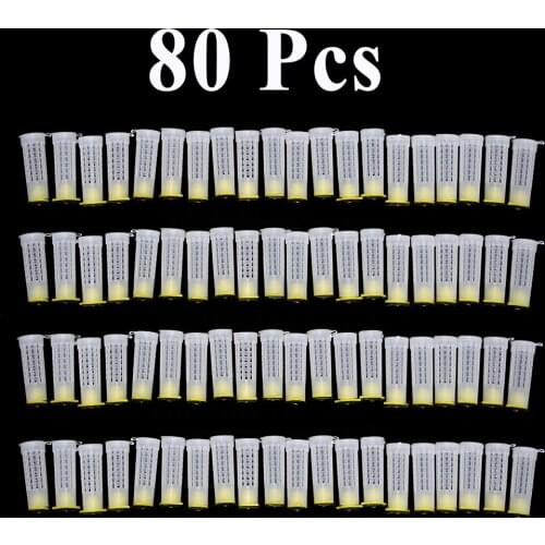 80PCS Bee Tools Cage Cell New King Protection Cover Cupkit Plasitc Queen Rearing Room Anti Bite Durable Beekeeping Supplies