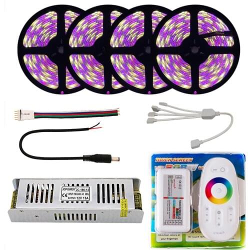 LED STRIP Kit DC12V LED Strip 5050 60LED/m 2.4G RF Remote LED Controller 12V Power Supply RGB RGBW RGBWW Set 20M 15M 10M 5M