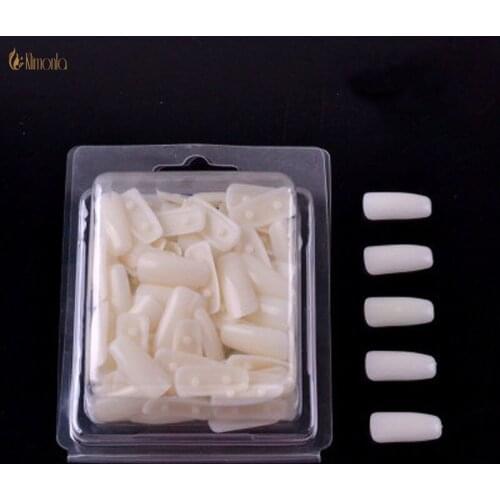 100Pcs/ pack Salon Nail Practice Tips Square Detachable False Nail Art Tips Tools Nail Clip for Exercise Rack Personal Equipment