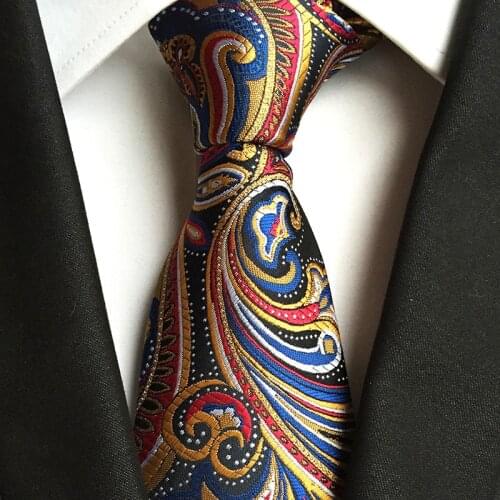 Linbaiway 8cm Polyester Jacquard Neckties for Mens Tie Skinny Paisley Floral Neckties Suit Business Wedding Necktie Custom LOGO