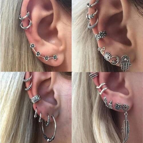 Fashion New Small Earrings Retro Sun Moon Earrings Earrings Personality Ethnic Style Earrings Girlfriend Gift