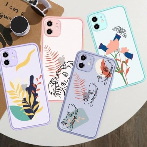 JAMULAR Fashion Flower Phone Case For iPhone XS MAX 11 Pro 7 X XR SE 2020 8 6 Plus Abstract Art Shockproof Silicone Cover Fundas