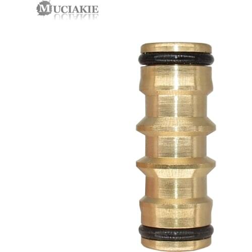 MUCIAKIE 2PCS 16mm Brass Equal Quick Connector Copper Quick Connect Joiner 1/2'' 2-Way Garden Water Hose Adapter
