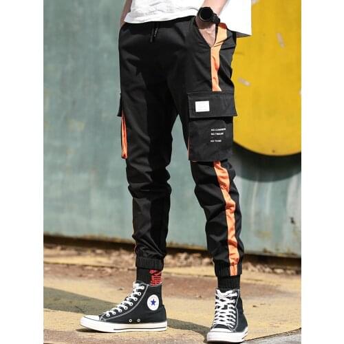 EL BARCO Summer Cotton Hip Hop Men Skinny Pencil Pants Black Khaki Streetwear Cargo Pants Army-green Casual Male Trousers Jogger