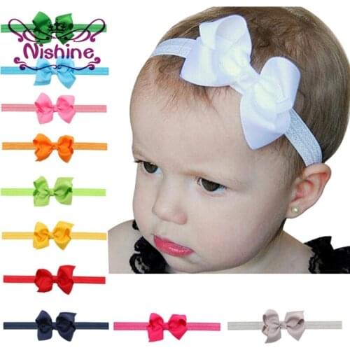 Nishine 1Pcs Fashion Children Kids Baby Girl Bow Headband Toddler Headwear Ribbon Bowknot Hair Band Hair Accessories