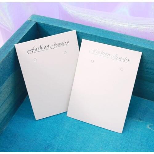 New Arrival 100pcs/lot 5x6.8cm Trendy Jewelry Earrings Packaging White Paper Cards Fashion Long Fringe Earrings Display Hang Tag