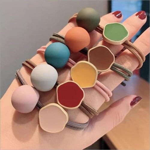 New 3PCS/Set Women Girl Sweet Elastic Cute Ball Hair Bands Tie Scrunchie Ponytail Holder Rubber Bands Fashion Hair Accessories