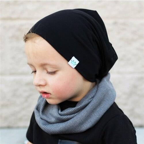 2019 Fall Winter Solid Casual Loose Ear Warm Kids Children Skullies Beanies Elastic Hat Cap Boy Girl Fashion Accessories-XMC