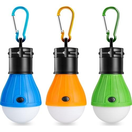 Portable Handy LED Bulb Light 3 Mode Hook Tent Lamp Outdoor Soft Emergency Tent Light Energy Saving For Camping Hunting Lighting