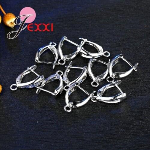 Wholesale 20Pcs/Lot DIY Making Jewelry Earring Findings 925 Sterling Silver Ear Earwires Jewelry Accessory