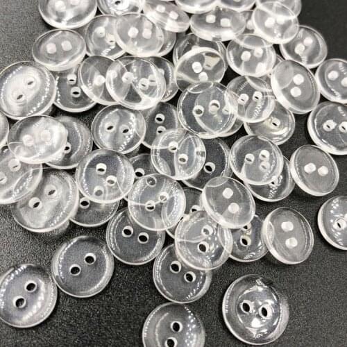 50 Pcs 10mm 2 Holes Plastic Buttons Apparel Supplies Sewing Accessories PT139