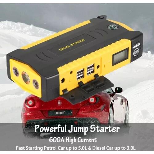 GKFLY Car Jump Starter 12V Super Power Bank Auto Start Battery Lithium Polymer Starting Device Booster Jumper Cables Buster LED