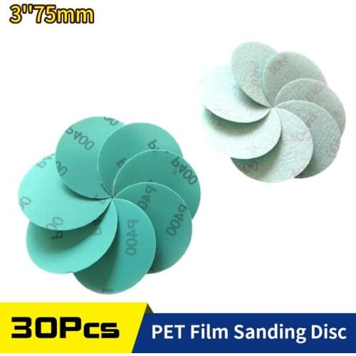 3 Inch Sanding Discs 80-2000 Grits Anti Clog Coating Sandpaper PET Film Hook and Loop Dual Action Air Random Orbital Sander