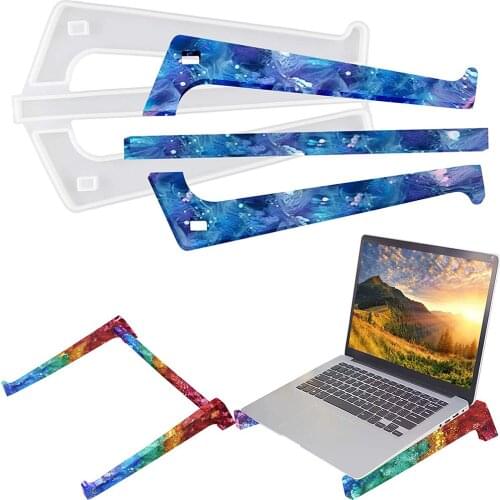 Silicone Resin Mold DIY Epoxy Adjustable Computer Bracket Stand Computer Storage Stand DIY Crafts Notebook Holder Resin Mold