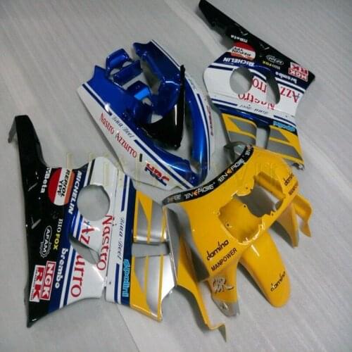 Custom motorcycle article for CBR400RR NC29 1990 1991 1992 1993 1994 motor Fairing+Botls+ yellow white blue M2