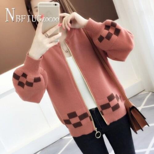 2020 Spring Autumn New Korean Women Sweater Lantern Sleeve Loose Knitting Female Sweaters