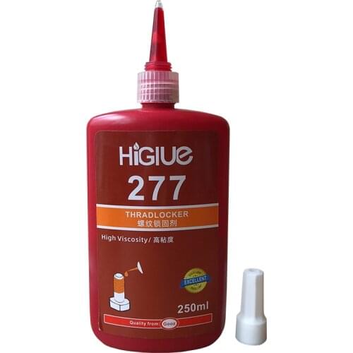 Higlue 277 250ml bottle High Viscosity High Strength Red Liquid Thread Locking Agent Screw Glue For Metal ThreadLocker