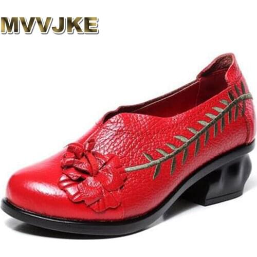 MVVJKE New Retro Women Real Leather Shoes Moccasins Mother Loafers Soft Leisure Casual Female Driving Pump Footwear E014