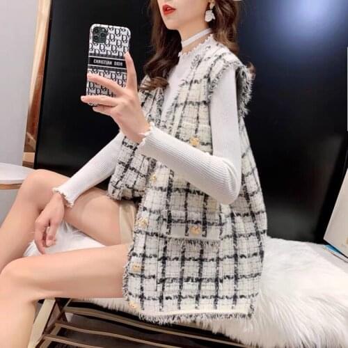 Woman Classic Knitted Vest 2021 Spring Autumn Female Retro Sleeveless Jacket Cardigan Ladies Fashion Sleeveless Waistcoat Q245