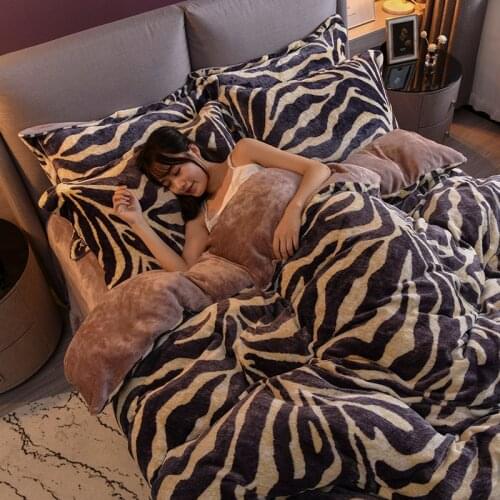 Winter warm duvet cover flannel bed linen bedding coral velvet double-sided milk velvet four-piece suit comforter bedding sets