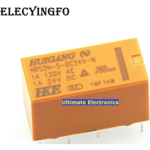 10pcs signal relay HRS2H-S-DC24V-N 24V/8 foot/2A/ two sets of environmental protection