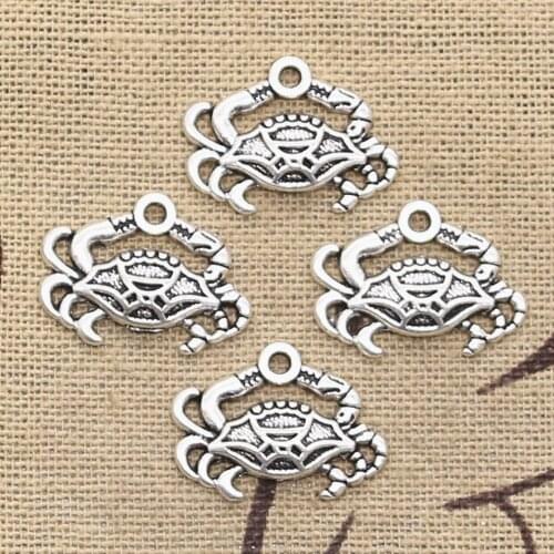 15pcs Charms Crab Crustacean 14x20mm Antique Making Pendant fit,Vintage Tibetan Bronze Silver color,DIY Handmade Jewelry