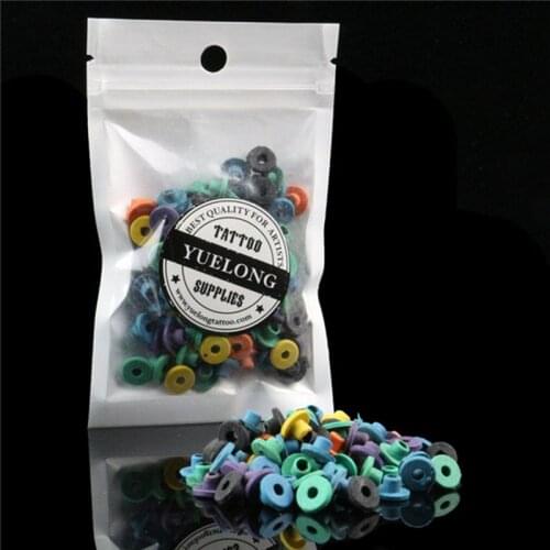 High Quality 200pcs Mixed Color Silicone Rubber Needle Pad For Tattoo Machine Kit Tattoo Accesories Supply Free Shipping