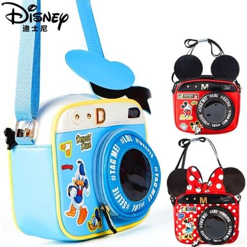 2020 Disney Mickey Minnie PU Camera Bag Shoulder Strap Diagonal Bag Girl Shoulder Messenger Bag Kids Donald Duck Handbag