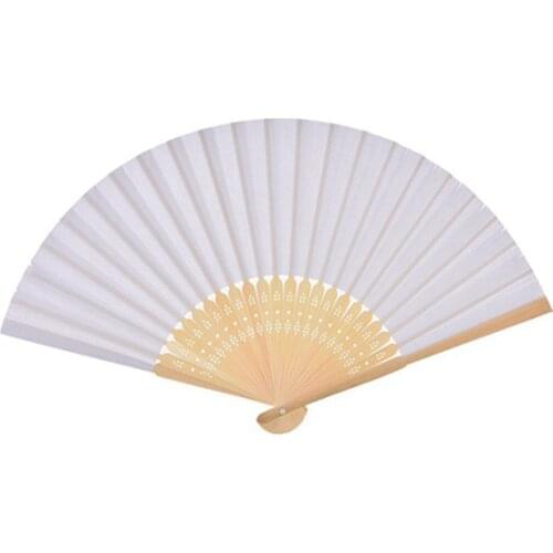 30 PCS folding Paper hand fan custom halloween ladies baby shower wedding favors gift birthday party decoration(white)