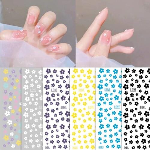 1 Sheet Nail Art Flower 3D Sticker Five Petal Flower Love Sefl-Adhesive Decal For Acrylic Nails DIY Flowers Nail Foil Decals