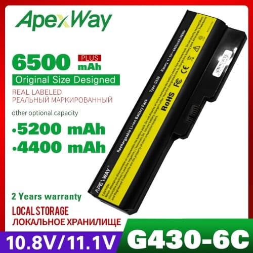 4400mAh laptop battery for LENOVO IdeaPad L08L6Y02 3000 G430 G450 G530 G550 N500 Z360 Z360A 42T4729 42T4730 57Y6266 51J0226