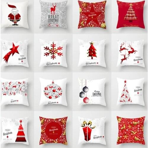 45*45cm Christmas Cushion Cover Fashion Pillowcase Sofa Cushions Pillow Cases Festive Printing Pillow Covers Home Decortion