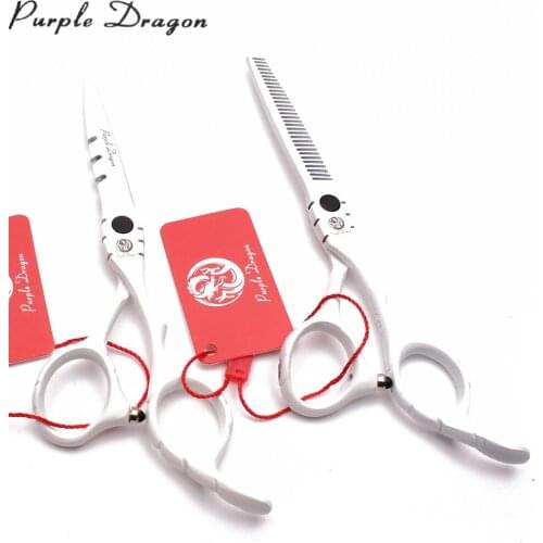 5.5" Purple Dragon White Stainless Dog Shears Straight Scissors Thinning Shears Pet Scissors Professional Animal Scissors Z1010